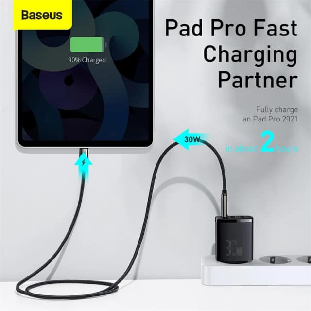Picture of Baseus 30W Charger Type C PD Fast Charging US Plug 3 Ports USB Quick Phone Charger- CN Plug