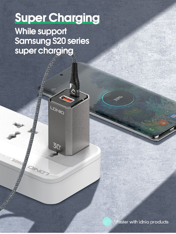 Picture of LDNIO A2527C PD QC3.0 Fast Wall Charger 30W  Black