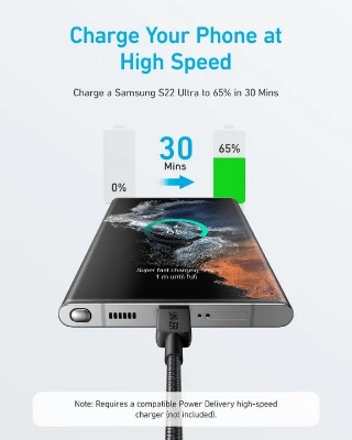 Picture of Anker 322 USB-C to USB-C 60W Nylon Braided Cable