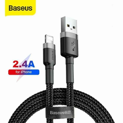 Picture of Baseus Cafule Lightning Charging Cable 1m Black - Cable Protector