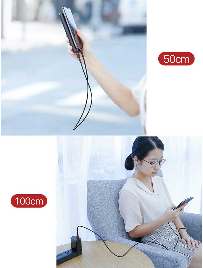 Picture of Baseus Cafule Lightning Charging Cable 1m Black - Cable Protector