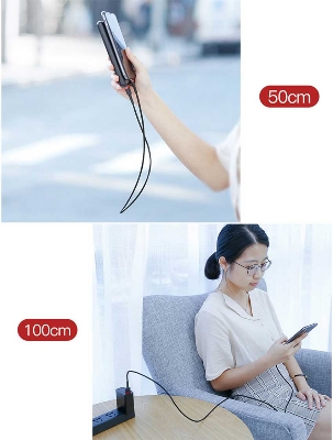 Picture of Baseus Cafule Lightning Charging Cable 1m Black - Cable Protector