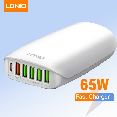 Picture of LDNIO A6573C USB Super Fast Charging 6 Port USB Charger 65W