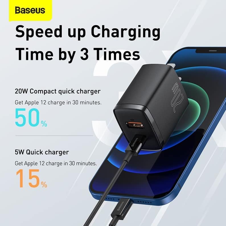 Picture of Baseus Compact Super Quick Charger Dual Port U+C 20W CN Black