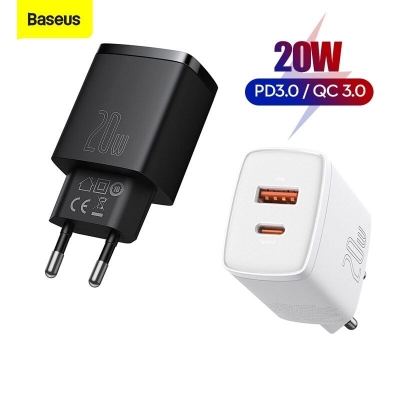 Picture of Baseus PD 20W USB Type C Charger For iP 12 13 Pro Max for all phone fast charger Dual USB Fast Charging QC 3.0 USBC Wall Phone Charge Adapter