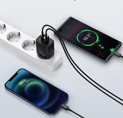 Picture of Baseus PD 20W USB Type C Charger For iP 12 13 Pro Max for all phone fast charger Dual USB Fast Charging QC 3.0 USBC Wall Phone Charge Adapter