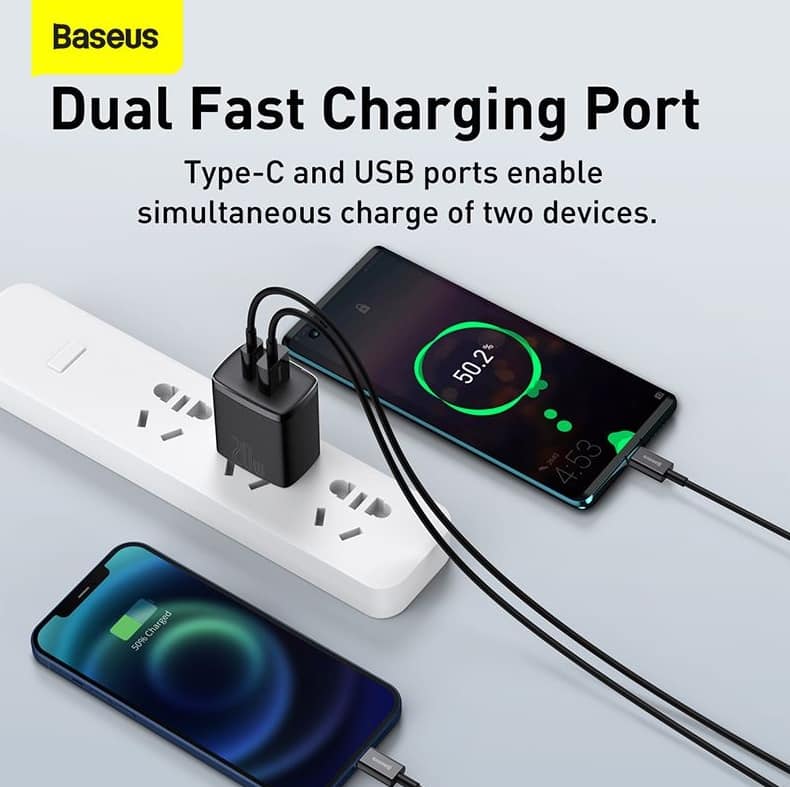 Picture of Baseus CCXJ-01 Compact Super Quick Charger Dual Port U+C 20W CN