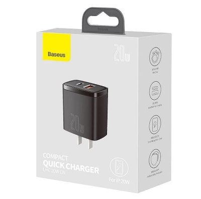 Picture of Baseus CCXJ-01 Compact Super Quick Charger Dual Port U+C 20W CN