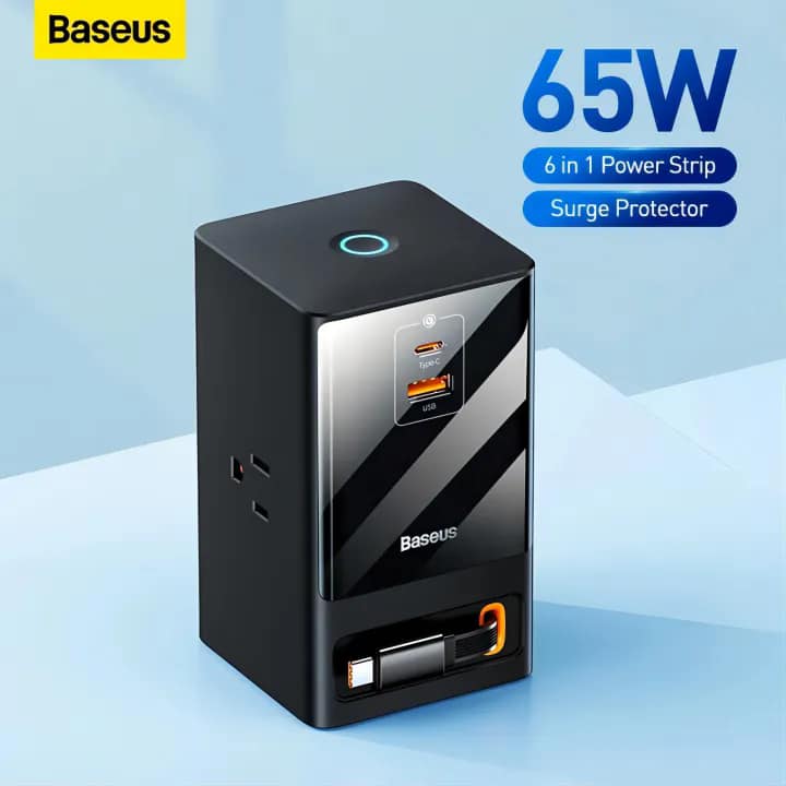 Picture of BASEUS Power Combo Tower Power Strip 3AC 2USB 2Type-C 100W Charging Station with 1.5m Cable