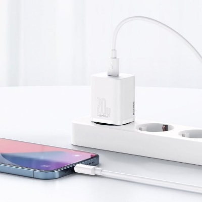 Picture of Baseus  20W  Super Si Pro 1C Quick Charger white (Only Adapter, Cable Not Included)