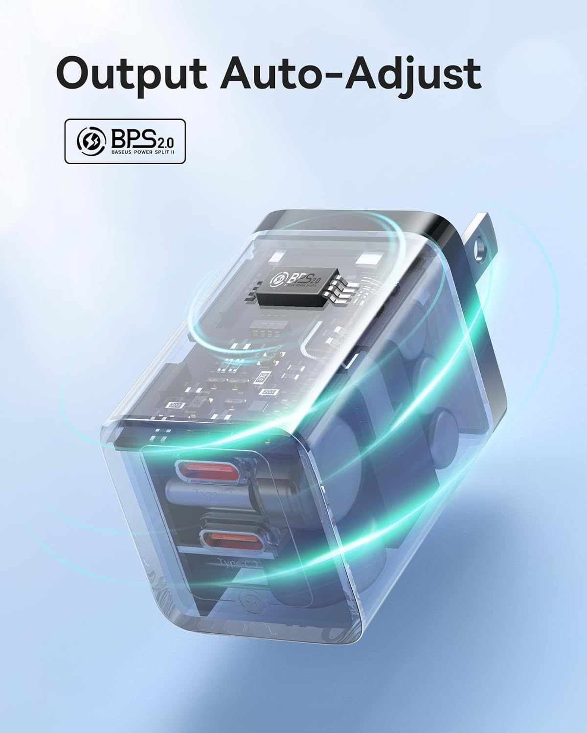 Picture of Baseus GaN5 Pro Fast Charger C+C 40W for iPhone Samsung Macbook iPad