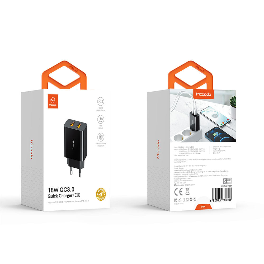 Picture of Mcdodo 18W QC3.0 Dual USB Port Charger