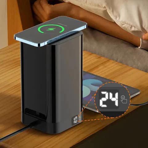 Picture of LDNIO SKW6457 15W Wireless Charging Power Socket With BS1363 6 UK Outlet 4 USB Ports Power Strip