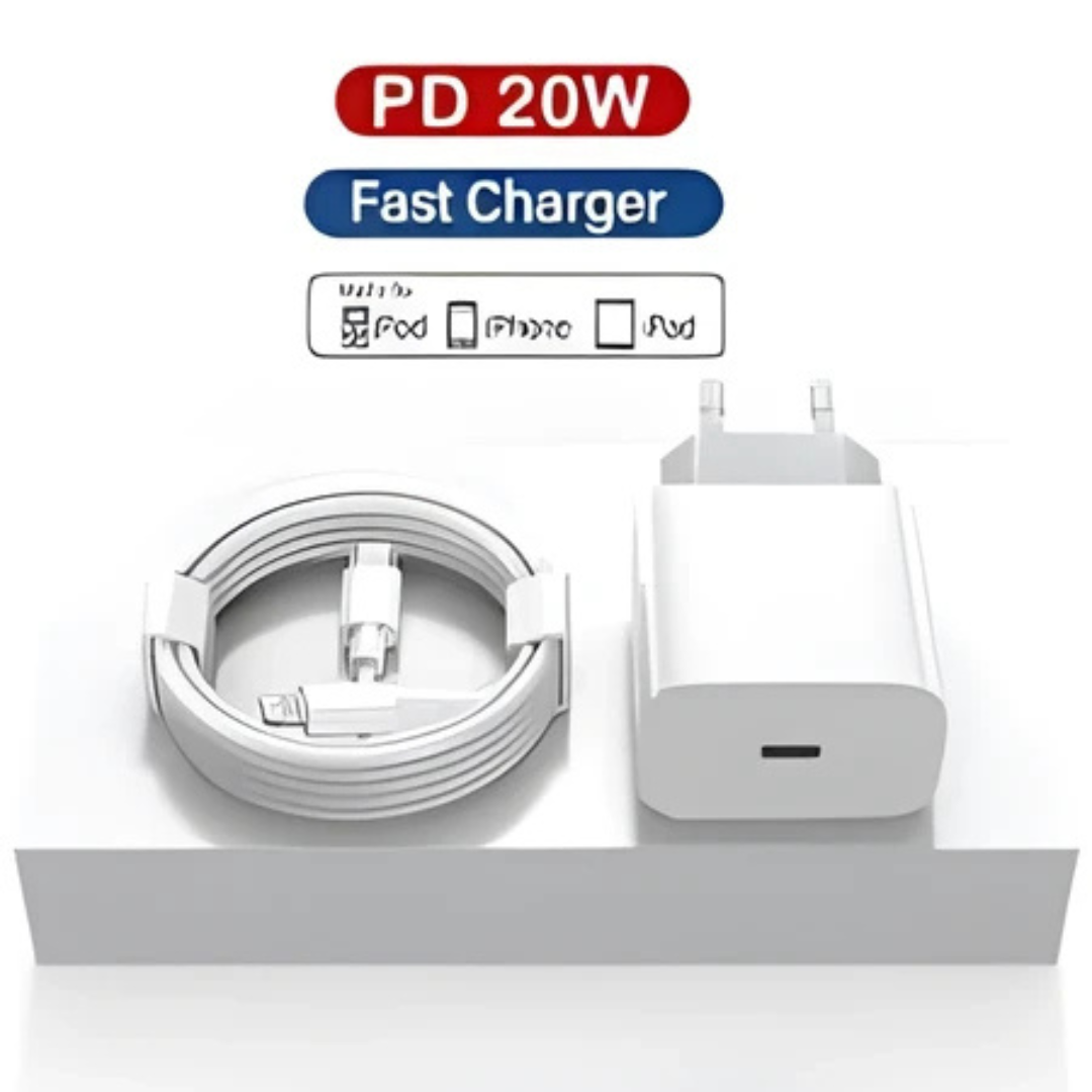 Picture of iphone 20W PD Premium quality Fast Charger Adapter with USB-C to Lighting Cable For 13 pro max