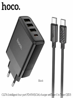 Picture of HocoC127A Fast Charging With 3 USB Port + 1 Type C Port 45 watt