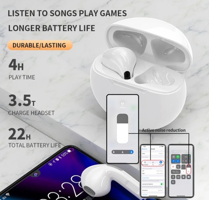 Picture of Pro6 Wireless Bluetooth Headphones Tws Earphones Mini Heaset with Charging Case Waterproof Earbuds for All Phone Huawei iPhone