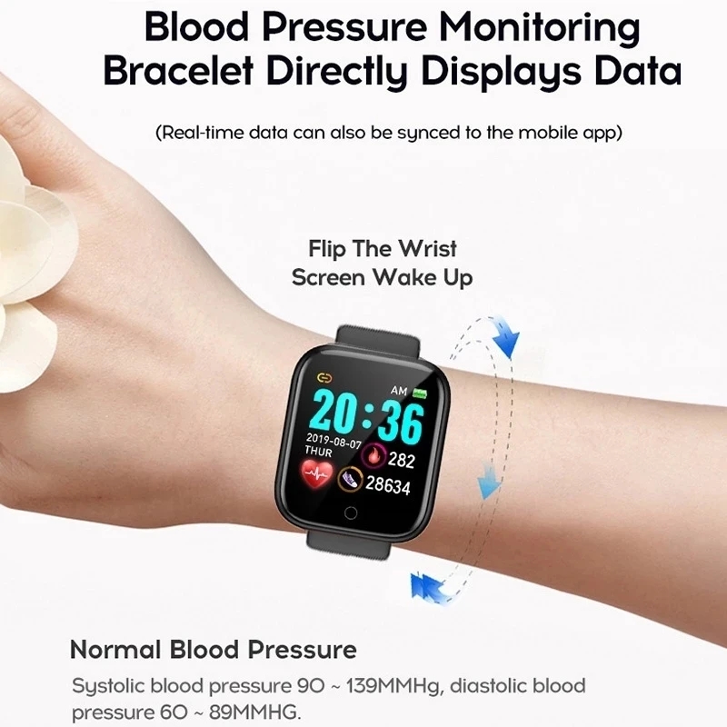 Picture of D20 Pro Smart Watch Y68 Bluetooth Fitness Tracker with Heart Rate Monitor for Android iOS