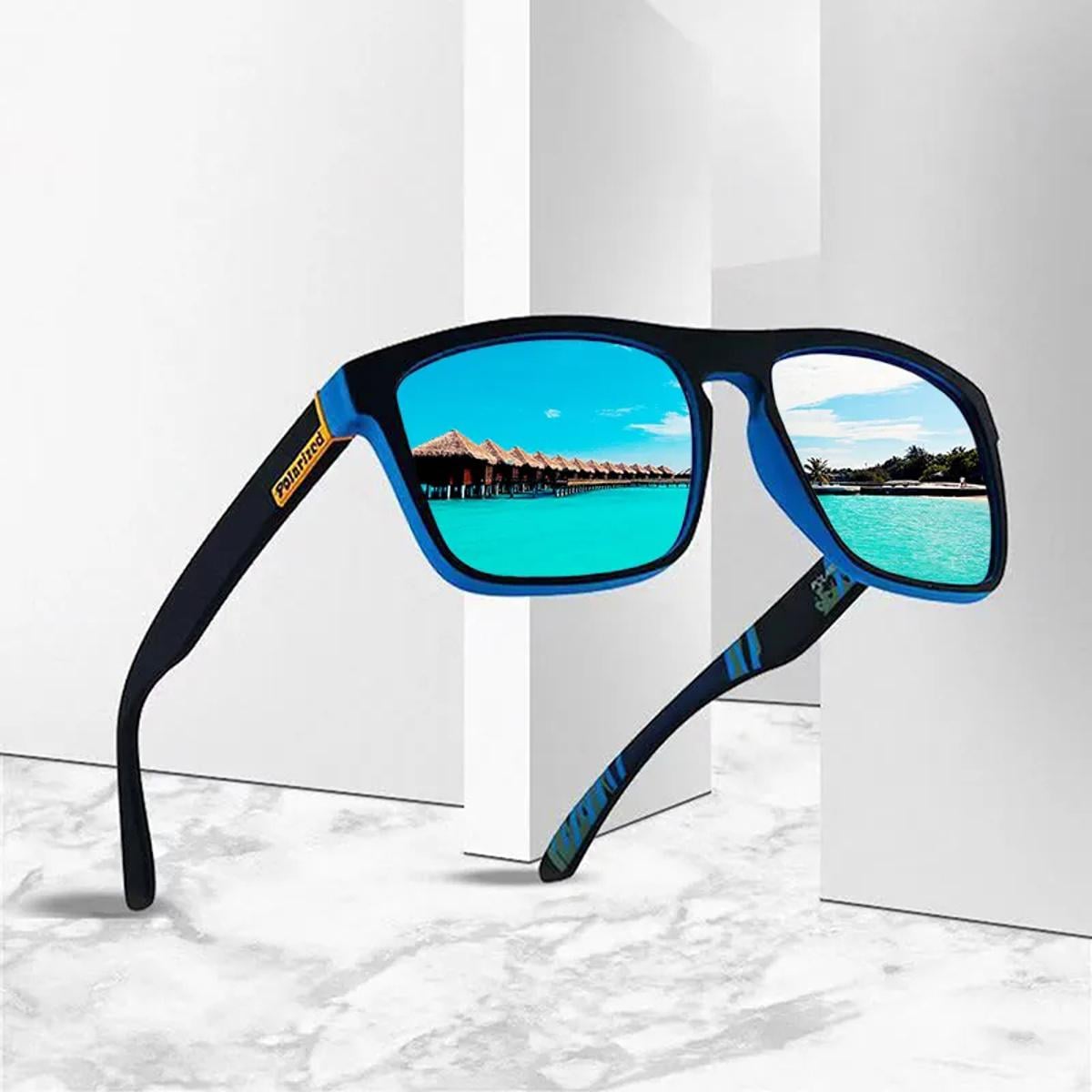 Picture of Fashion Square Polarized Sunglasses Men Women Classic Sports Outdoor Fishing Travel Colorful Sun Glasses