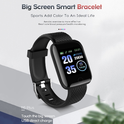 Picture of 116Plus D13 Smart Sports Bracelet 1.3 Inch Color Touch Screen Heart Rate Monitor Step Counter IP67 Waterproof for iOS/Android
