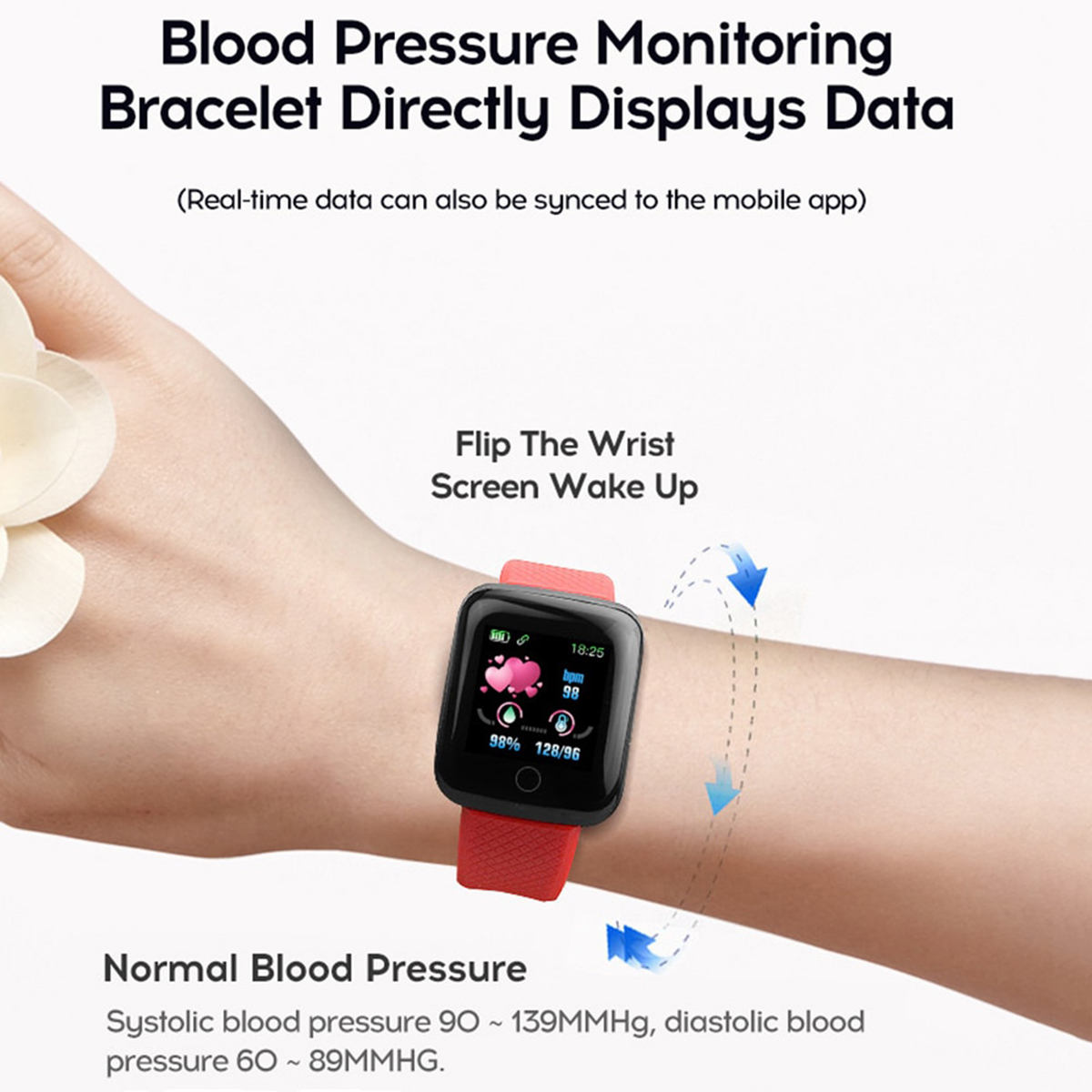 Picture of 116Plus D13 Smart Sports Bracelet 1.3 Inch Color Touch Screen Heart Rate Monitor Step Counter IP67 Waterproof for iOS/Android