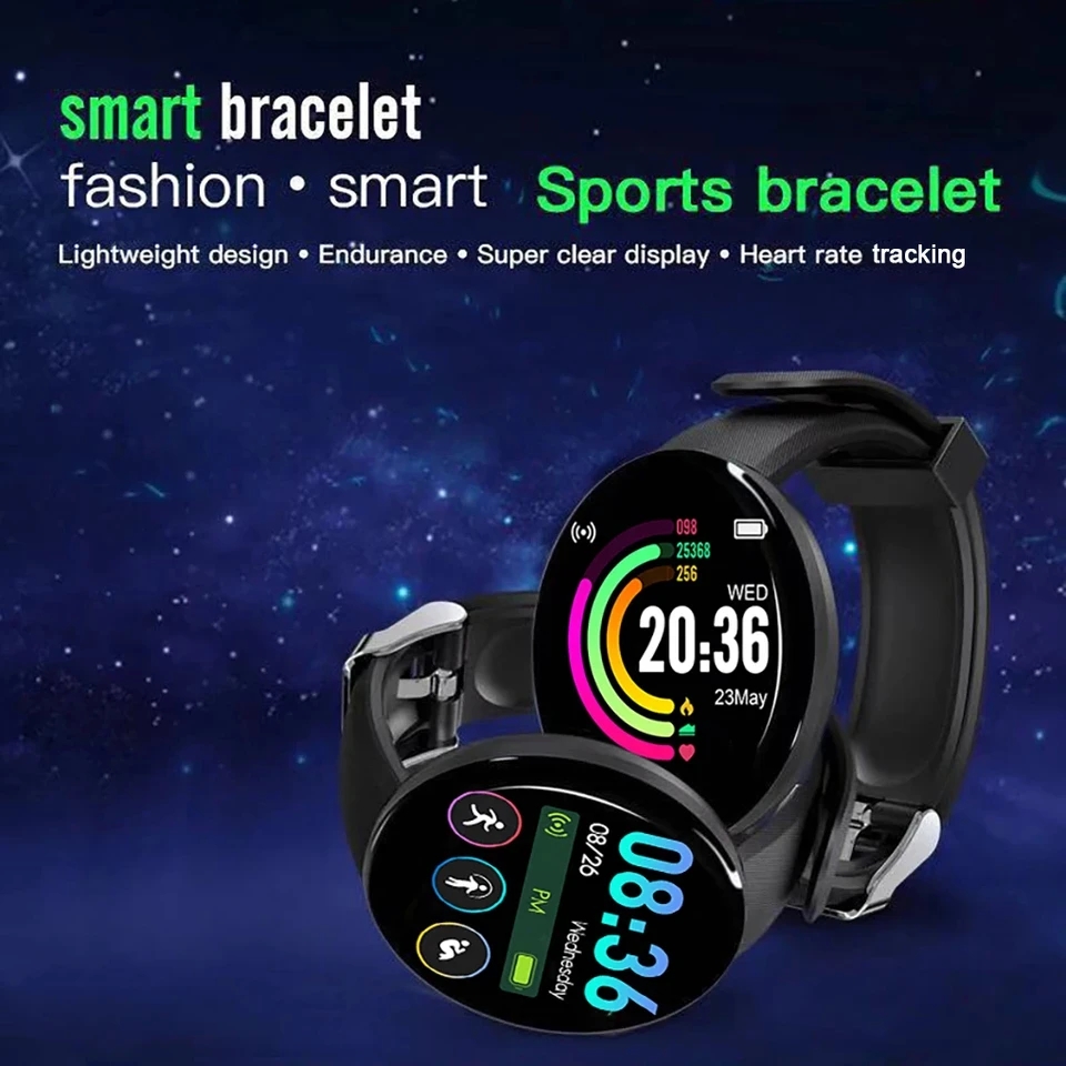 Picture of D18 Smart watch Men and Women Smartwatch Blood Pressure Waterproof Digital Watches Sports Fitness Tracker Watch for Android iOS