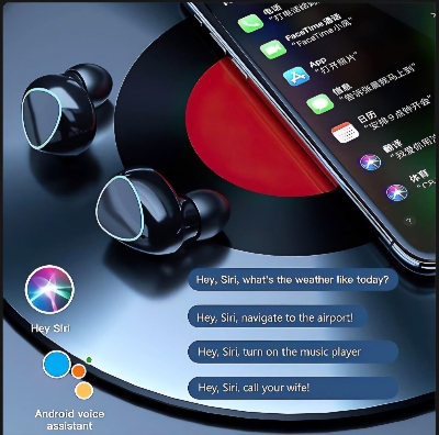 Picture of M10 TWS wireless bluetooth headset with breathing light touch control digital display panel version 5.1