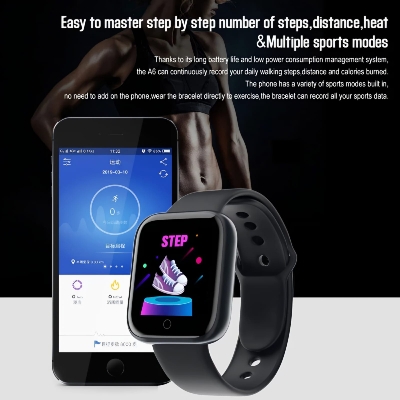 Picture of D20 Pro Smart Watch Y68 Bluetooth Fitness Tracker Sports Watch Heart Rate Monitor Blood Pressure Smart Bracelet for Android IOS