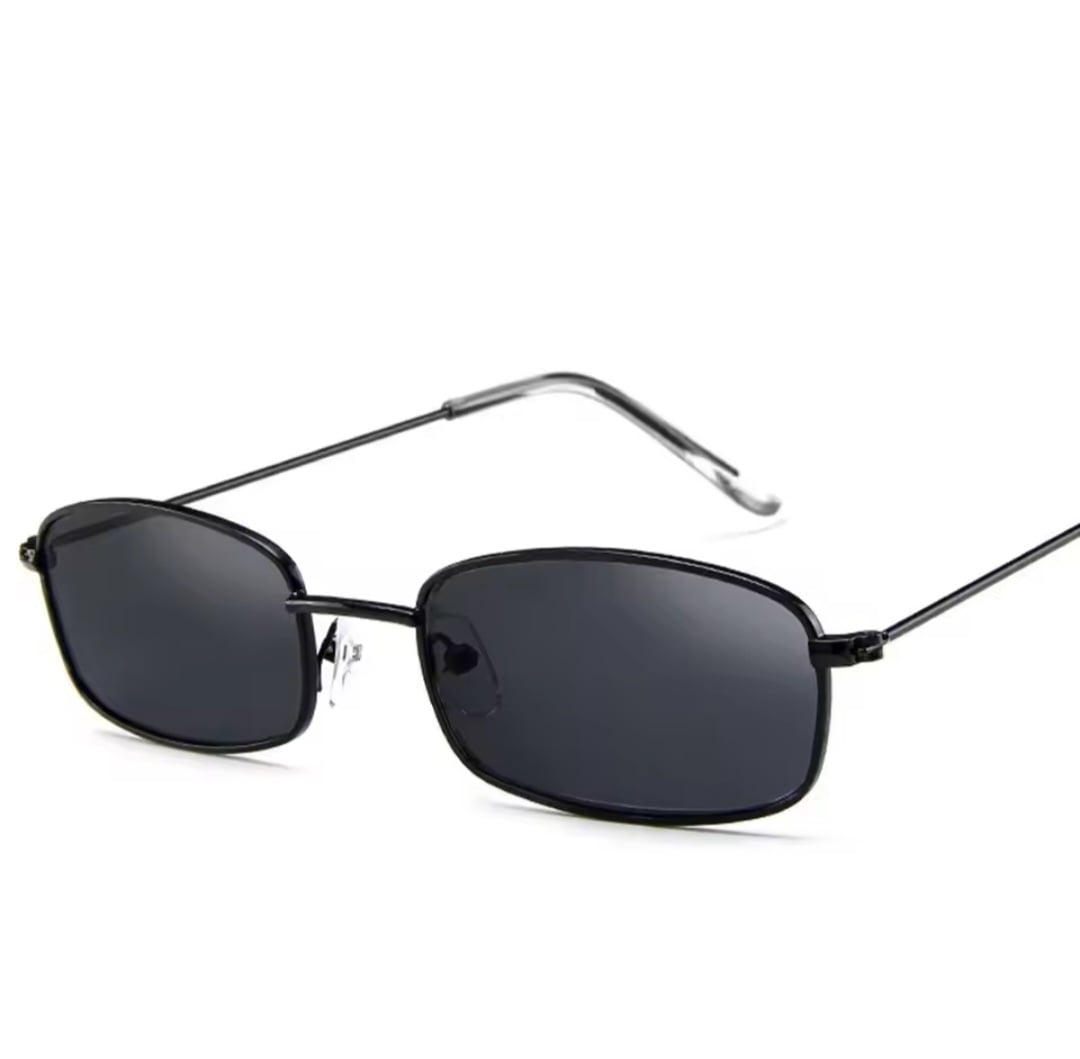 Picture of Unisex Small Retro Shades Rectangle Sunglasses Men Metal Frame Eyewear Outdoor Clear Lens Sun Glasses For man and Women