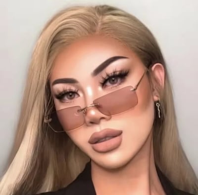 Picture of Rimless Rectangle Sunglasses Women Driving Sun Glasses Men Clear Color Summer Accessories Square Small Size