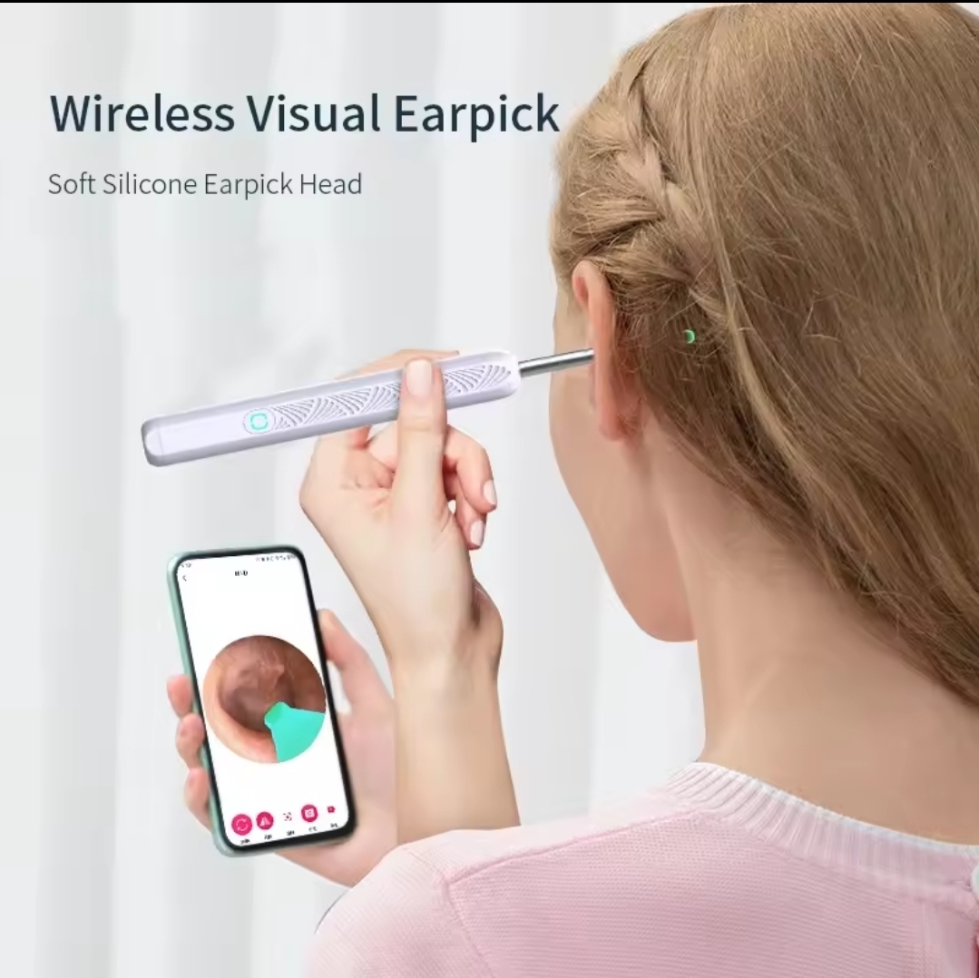 Picture of Smart Visual Ear Cleaner earpick NE series High Precision Ear Wax Removal Tool with Camera LED Light Wireless Otoscope Smart Ear Cleaning Kit (8pcs combo)
