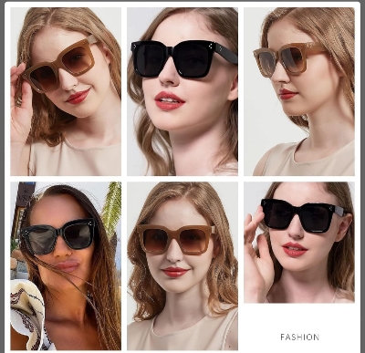 Picture of Sunglasses For Women Female Big Frame Hip Hop Design Cool Popular Leopard Shades UV400 Luxury Brand Trendy