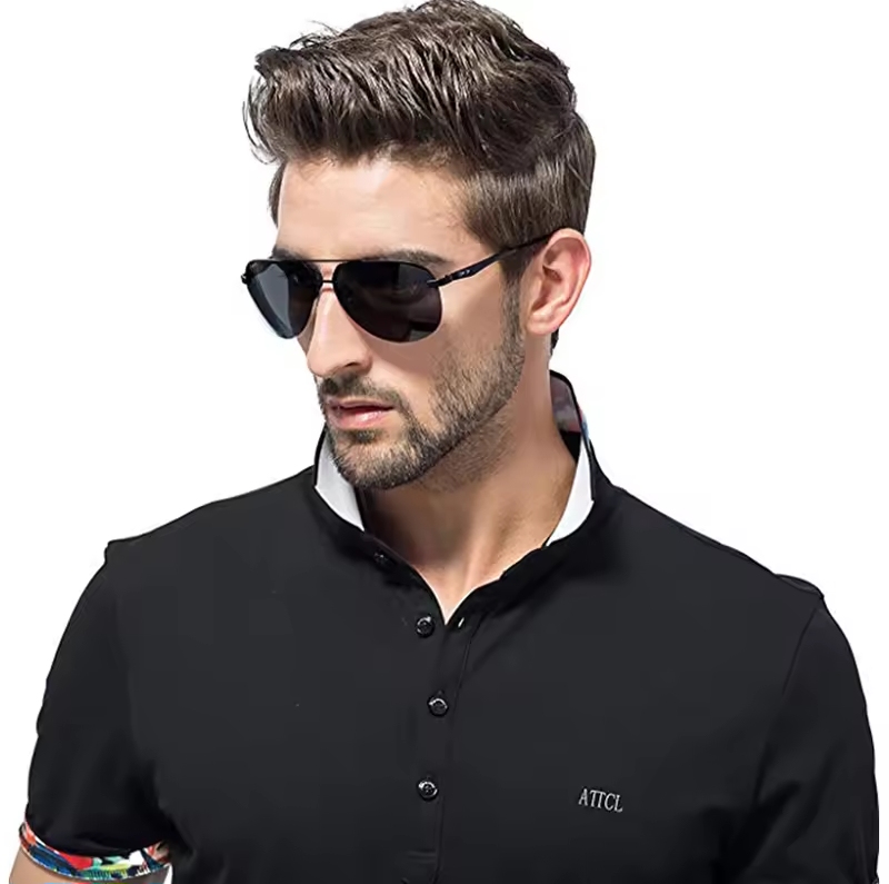 Picture of Men Polarized Sunglasses Men Brand Design Sunglasses Aluminum Leg Mirror Lens Sunglasses for Men/women