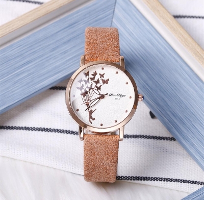 Picture of New Fashion Butterfly Watches for Women, Simple Brown Quartz Watch Gifts