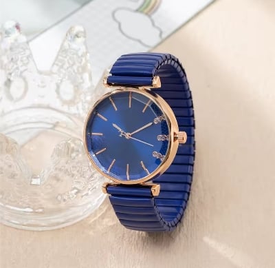 Picture of Luxury Treasure Simple Crystal Ladies Quartz Watch Casual Stainless Steel Stretch Strap Fashion Women Dress Clock Watches