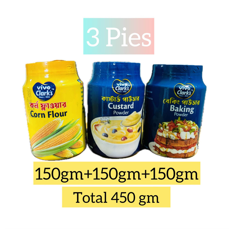 Picture of Corn Flour,Custard Powder And Baking Powder-150*3=450 gm