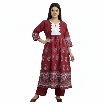 Picture of Ladies Design Kurti (Linen) – 2 Piece/ 1 Piece Gown