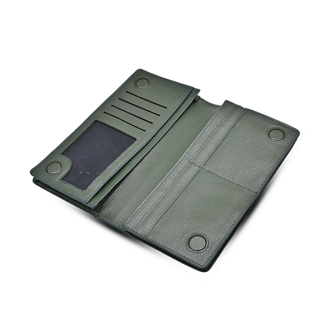 Picture of ProX High Quality Original Cow Leather Long Wallet ( deep green )