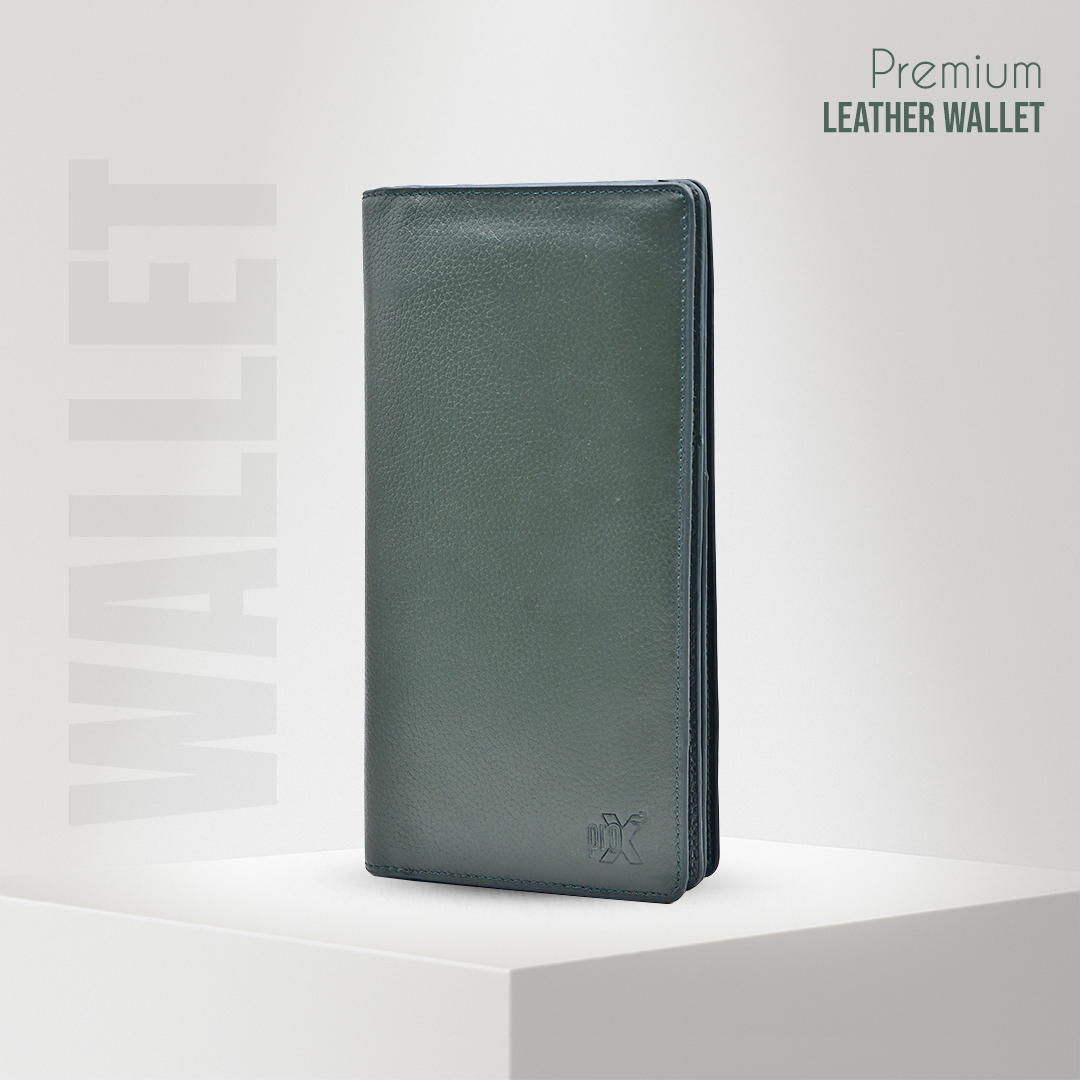 Picture of ProX High Quality Original Cow Leather Long Wallet ( deep green )