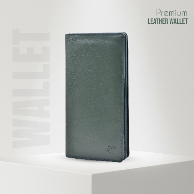 Picture of ProX High Quality Original Cow Leather Long Wallet ( deep green )