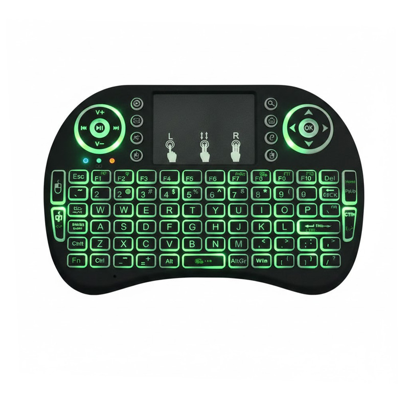 Picture of Mini Keyboard With Touchpad Mouse - A Backlit Keyboard - 3 Colour Switchable RGB Keyboard Handheld Portable Wireless Keyboard 2.4 GHz
