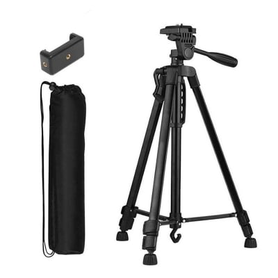 Picture of 3366 Aluminum Tripod , Universal Lightweight Tripod with Mobile Phone Holder Mount & Carry Bag for All Smart Phones, Gopro, Cameras