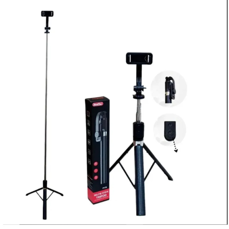 Picture of Plokama k9/ NeePho P170S Tripod 5.6 feet LED Light Selfie Stick Extendable with Bluetooth Multifunction Remote Shutter