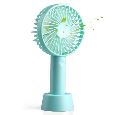 Picture of Mini Portable Fan Battery Operated, Powerful USB Table Fan, 3 Speed Quiet Rechargeable Fan with Less Vibration,  Personal Mini Fan for Home Office Stroller Camping (Black)