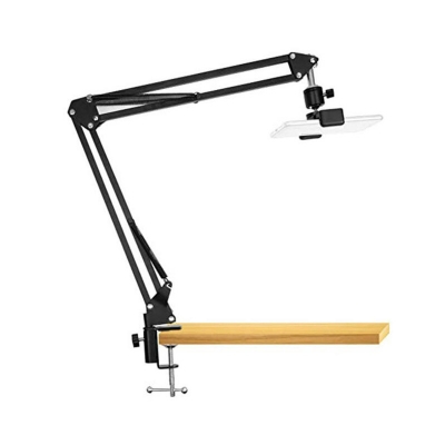 Picture of Overhead Video Stand Phone Holder Articulating Arm Tab Mount Boom Arm Articulating Tablet Phone Holder for Streaming Phone Baking Crafting Tripod