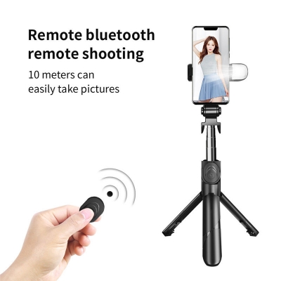 Picture of XT-02 XT02P Bluetooth Wireless Remote Selfie Stick Holder Extendable Foldable Handheld Monopod Selfie Stick with Tripod Stand