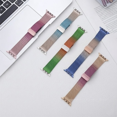 Picture of Suitable for Apple AppleWatch smart watch series, mesh belt magnetic buckle, mesh belt folding buckle strap, Huawei III