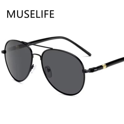 Picture of Luxury Men's Polarized Sunglasses Driving Sun Glasses For Men Women Brand Designer Male Vintage Black Pilot Sunglasses UV400