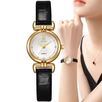 Picture of New Small Simple Diamonds Quartz Watch Business White Leather Women's Dress Clock Gift Wristwatch