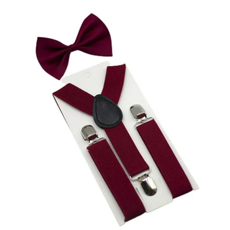 Picture of Y-shape Adjustable Suspender For Women and Men Elastic Pants Braces Cross Belt Clothing Clip-on Suspenders and Bow Tie