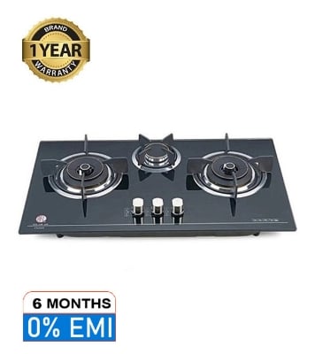Picture of RFL Built In Glass Hob Orchid 3 Burner (Line Gas)
